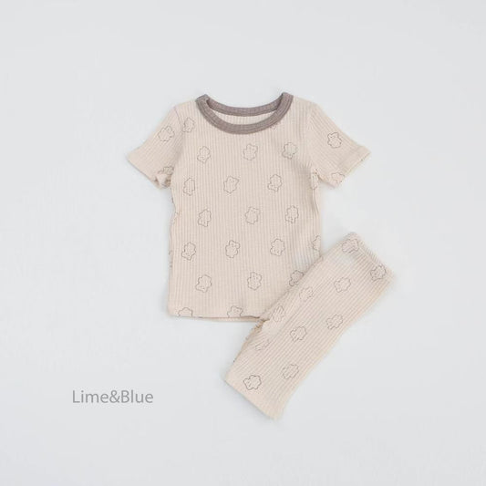 LB04/ 熊仔直紋套裝