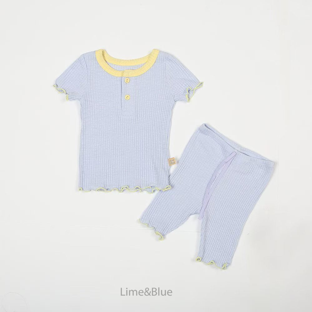 LB12/ 糖果色直紋套裝