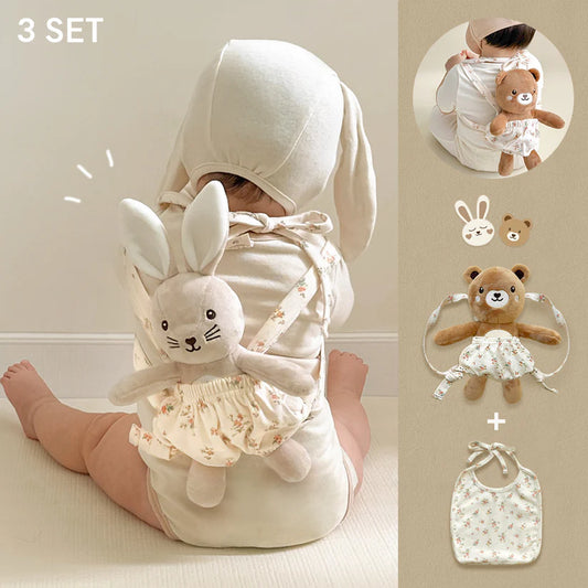 IK08/ 口水肩+安撫公仔+孭帶 套裝