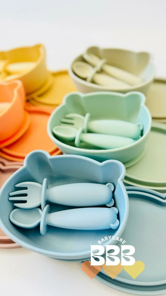 BC06/ 小熊吸盤餐碗(連蓋)附叉匙