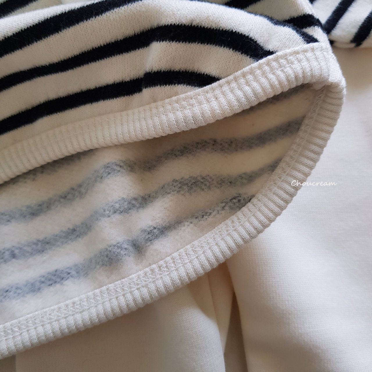 初冬間條套裝 (毛毛帽+上衣+褲仔)