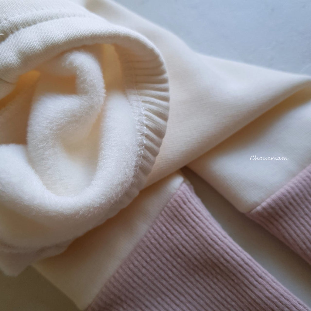 初冬間條套裝 (毛毛帽+上衣+褲仔)