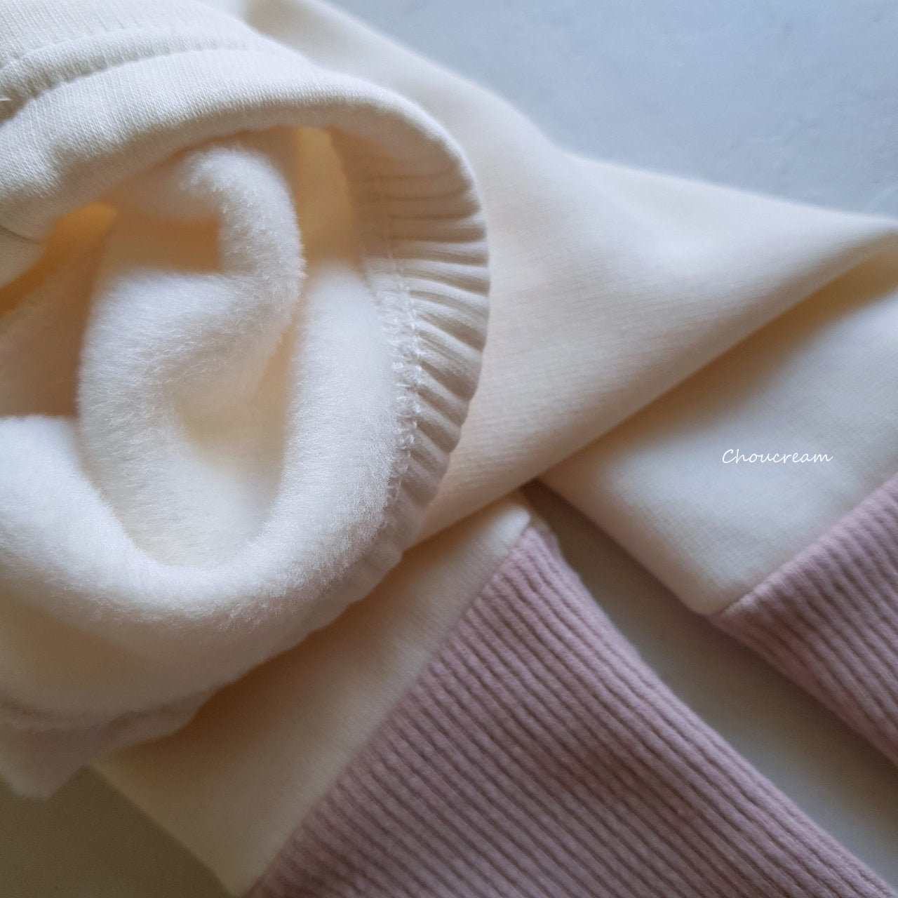 初冬間條套裝 (毛毛帽+上衣+褲仔)