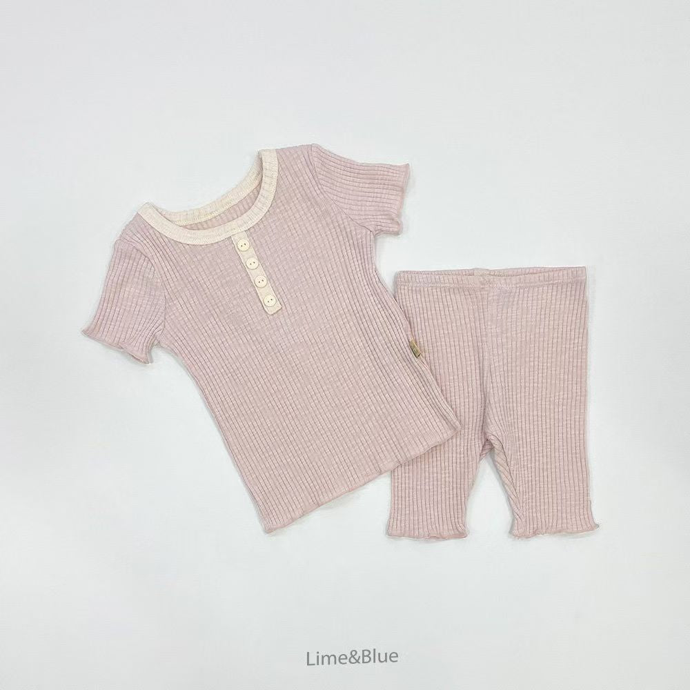 LB08/ 莫蘭迪色系直紋套裝