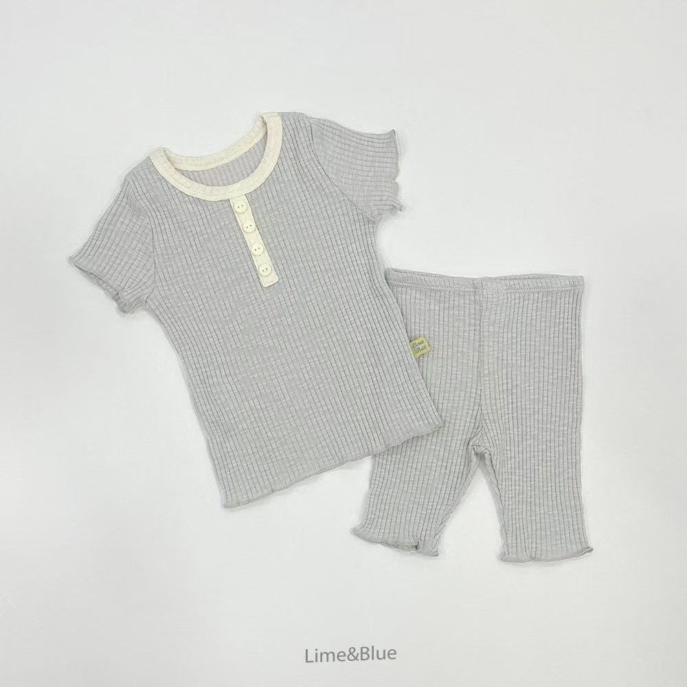 LB08/ 莫蘭迪色系直紋套裝