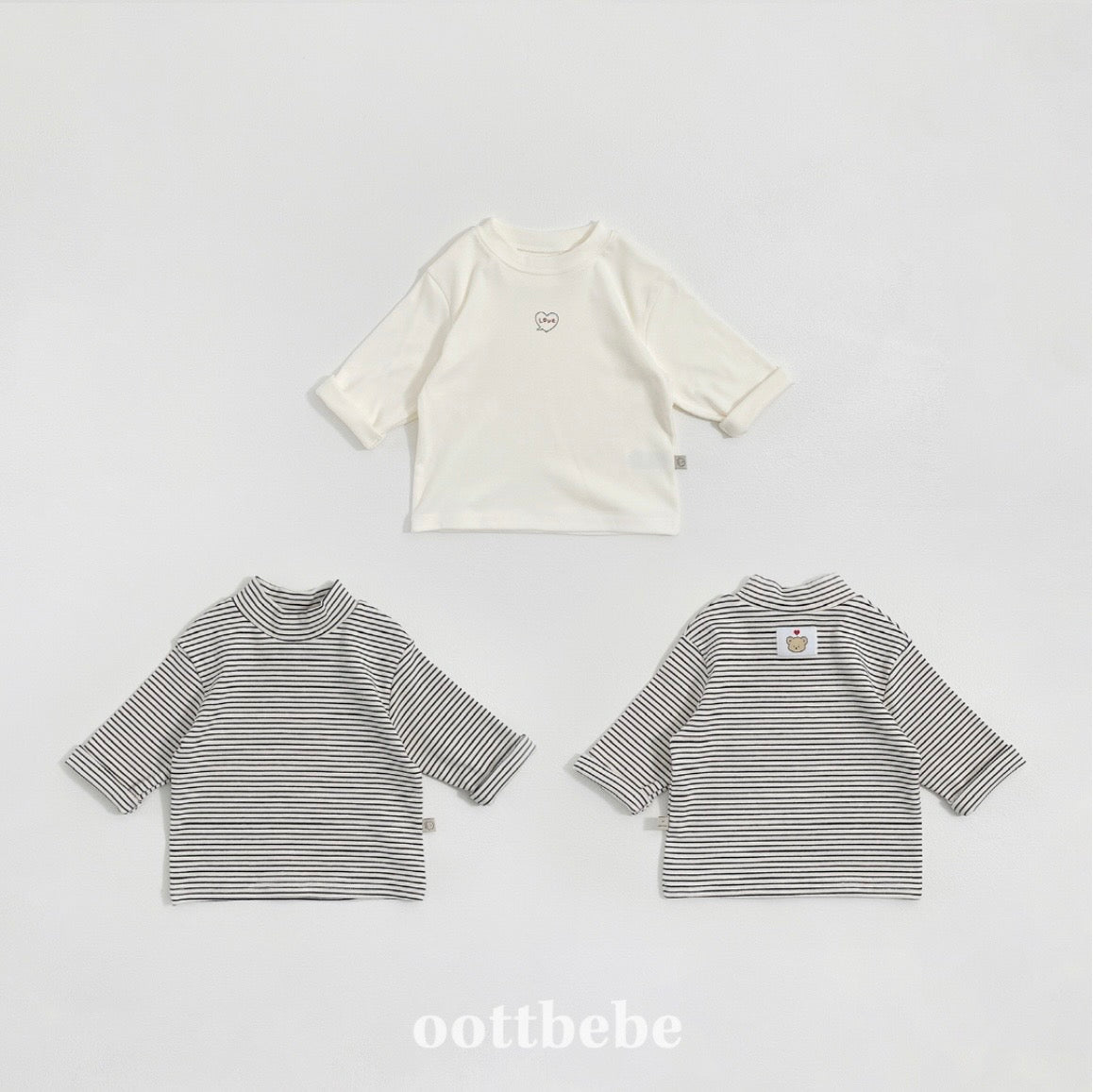 半樽領棉質長袖衫(兩件裝)