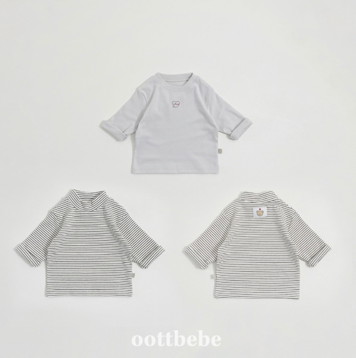 半樽領棉質長袖衫(兩件裝)